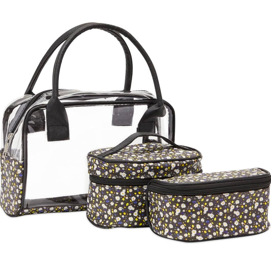 Glamlily Juego de 3 bolsas de maquillaje de viaje