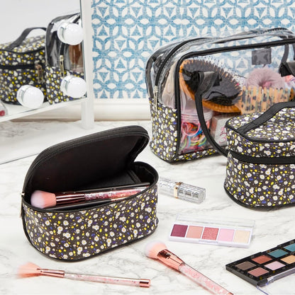 Glamlily Juego de 3 bolsas de maquillaje de viaje