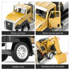 TEMI - Paquete de 3 vehículos de la construcción e ingeniería de metal fundido, camión volcador, excavadora, camión mezclador