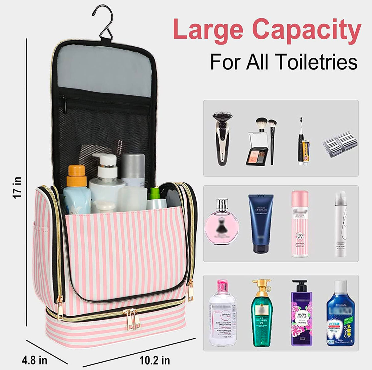 Neceser con gancho para colgar – Amplia bolsa de aseo