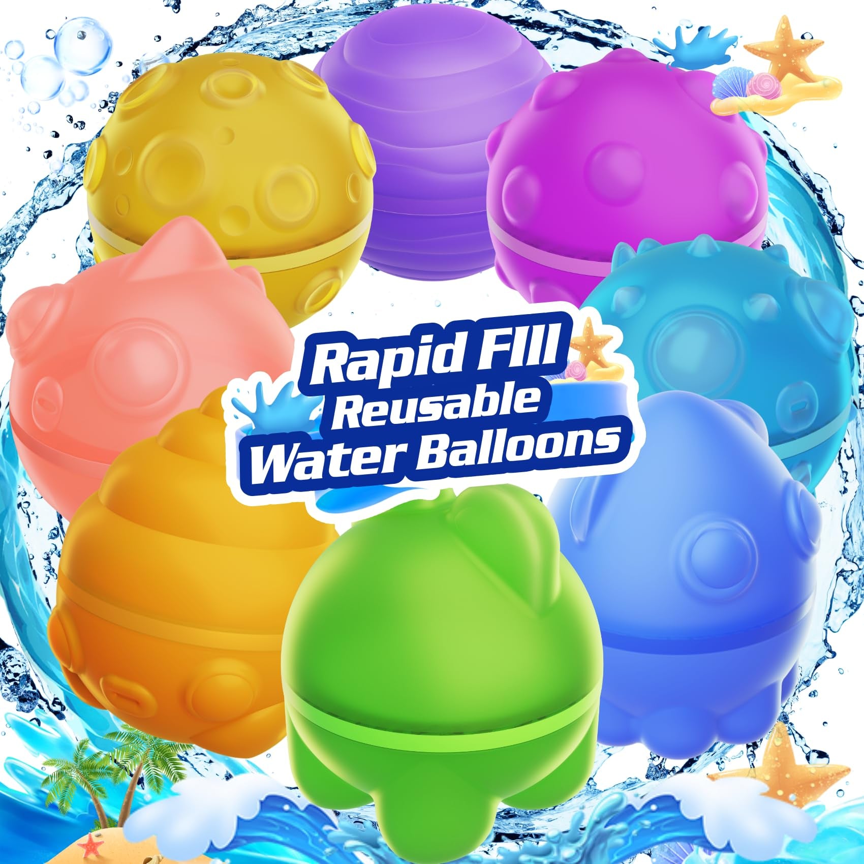 GEMRUN globos de agua reutilizables bomba bola