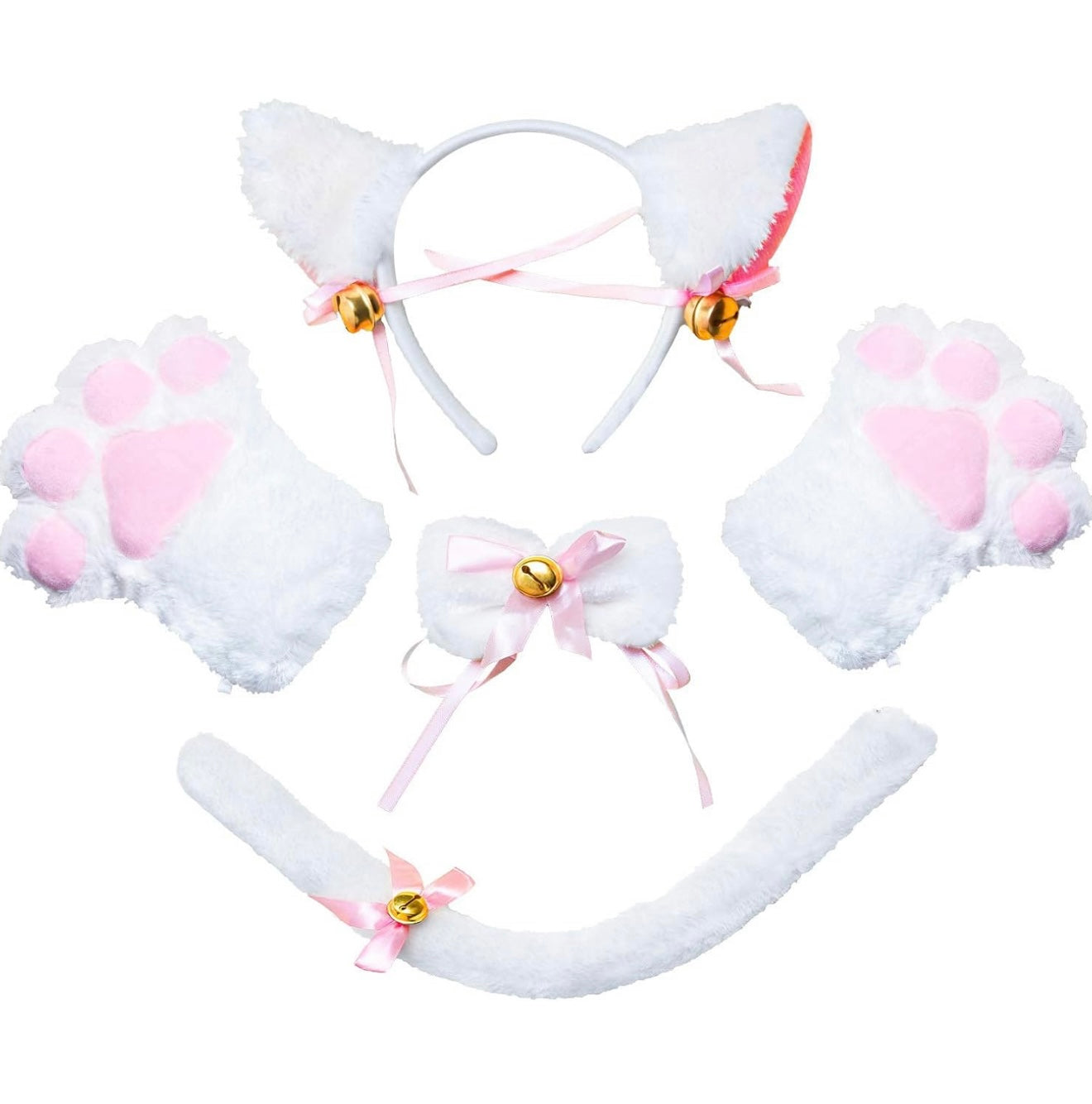 Accesorios para disfraz de gato Beelittle, orejas de gatito y cola