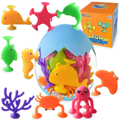 Juguetes de succión para el baño de bebés y niños - 18 piezas