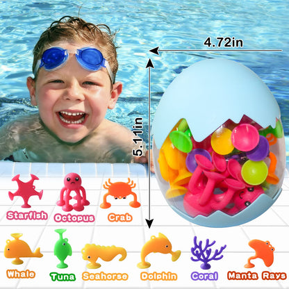 Juguetes de succión para el baño de bebés y niños - 18 piezas