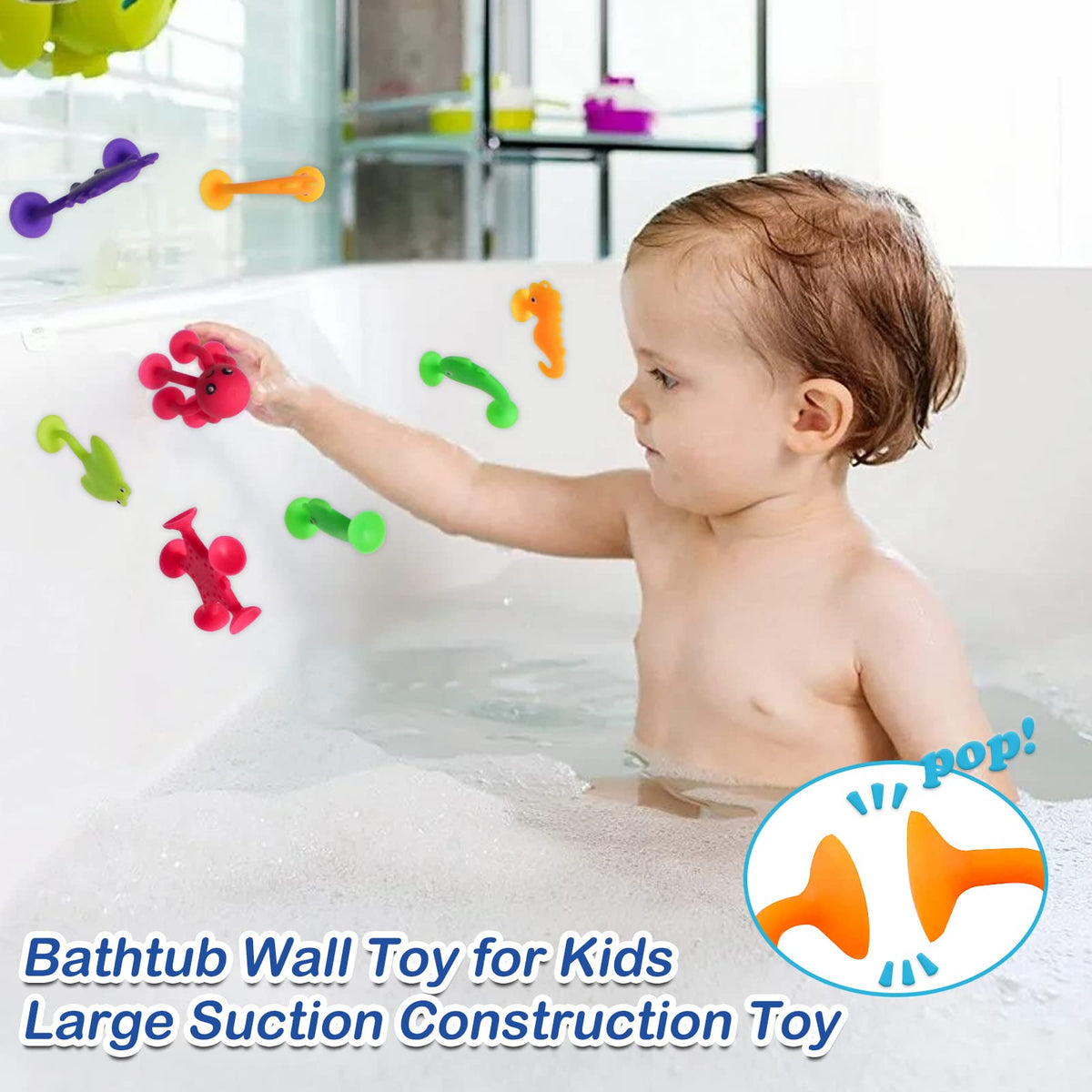Juguetes de succión para el baño de bebés y niños - 18 piezas