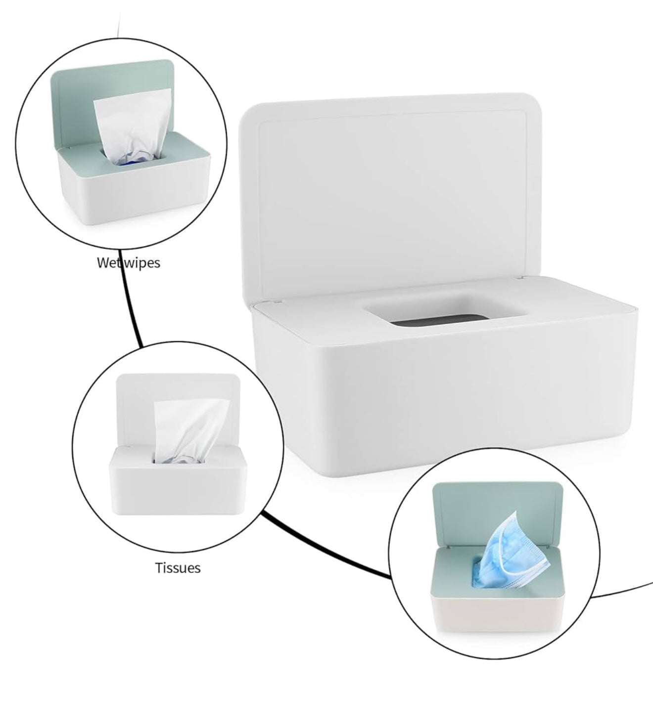 Dispensador para toallitas húmedas color blanco