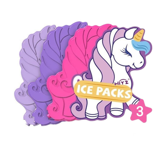 HiYZ Bolsas de hielo de unicornio para loncheras - Paquetes fríos reutilizables, 3 uds