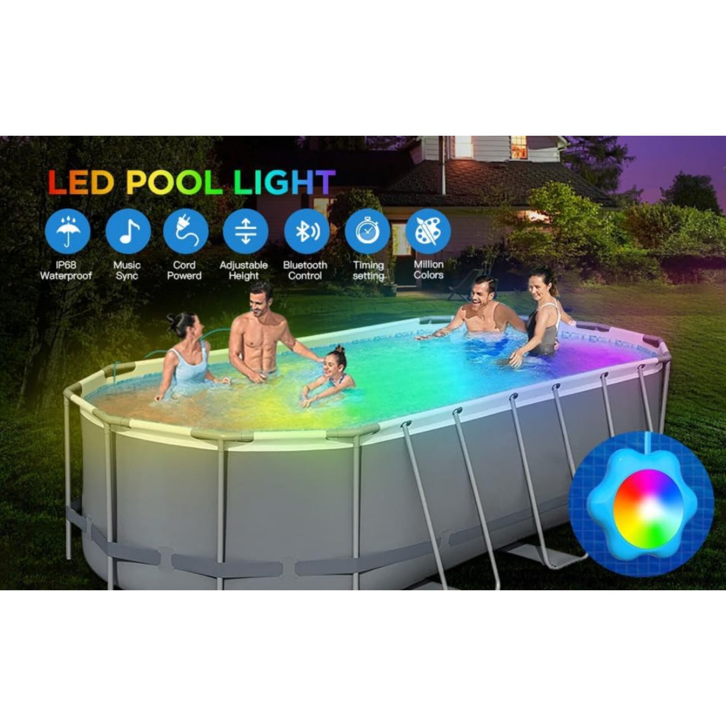 Luz LED para piscina sumergible