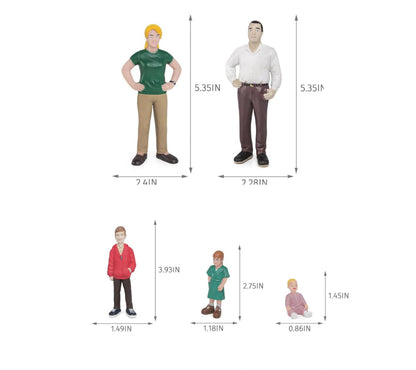 Set de figuras de los miembros de la familia