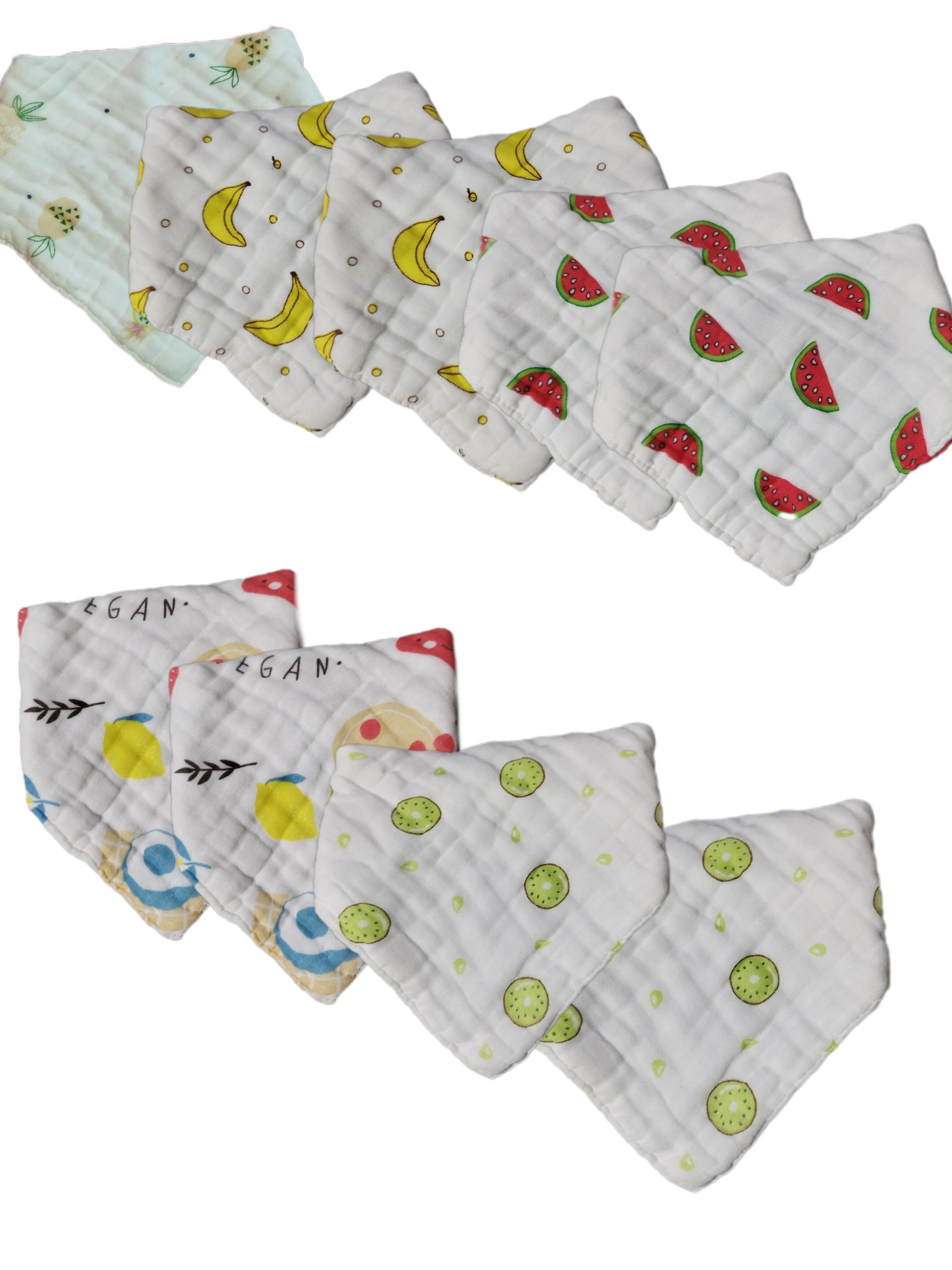 Set de baberos tipo bandana de muselina