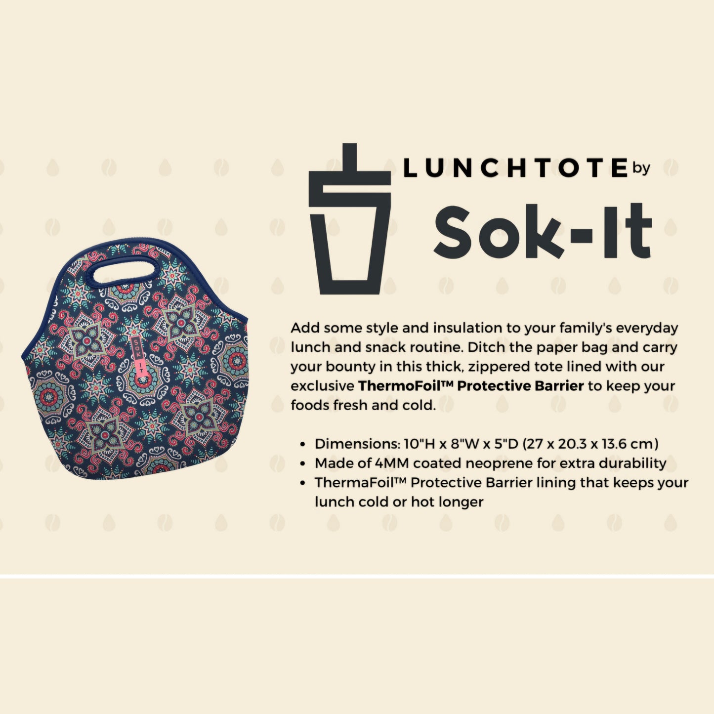 Sok It - Bolsa de almuerzo con cremallera de neopreno aislado