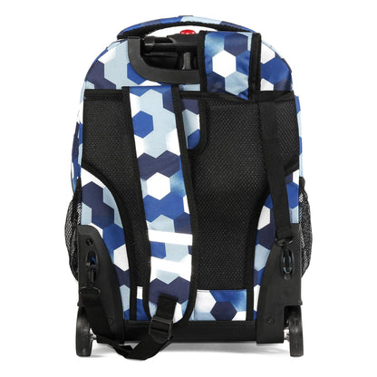 J World New York Sunrise Kids-Mochila con ruedas, diseño azul