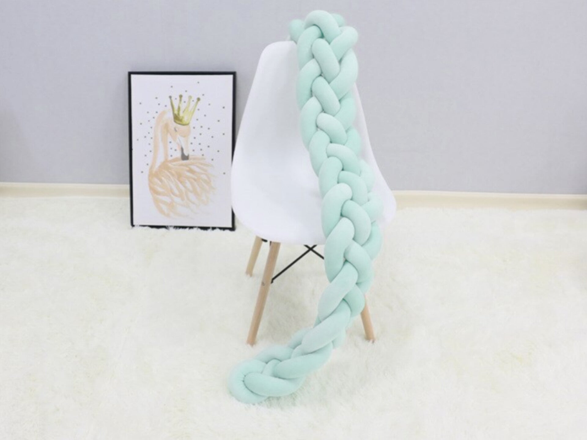 Bumper tipo trenza, 2m, color menta