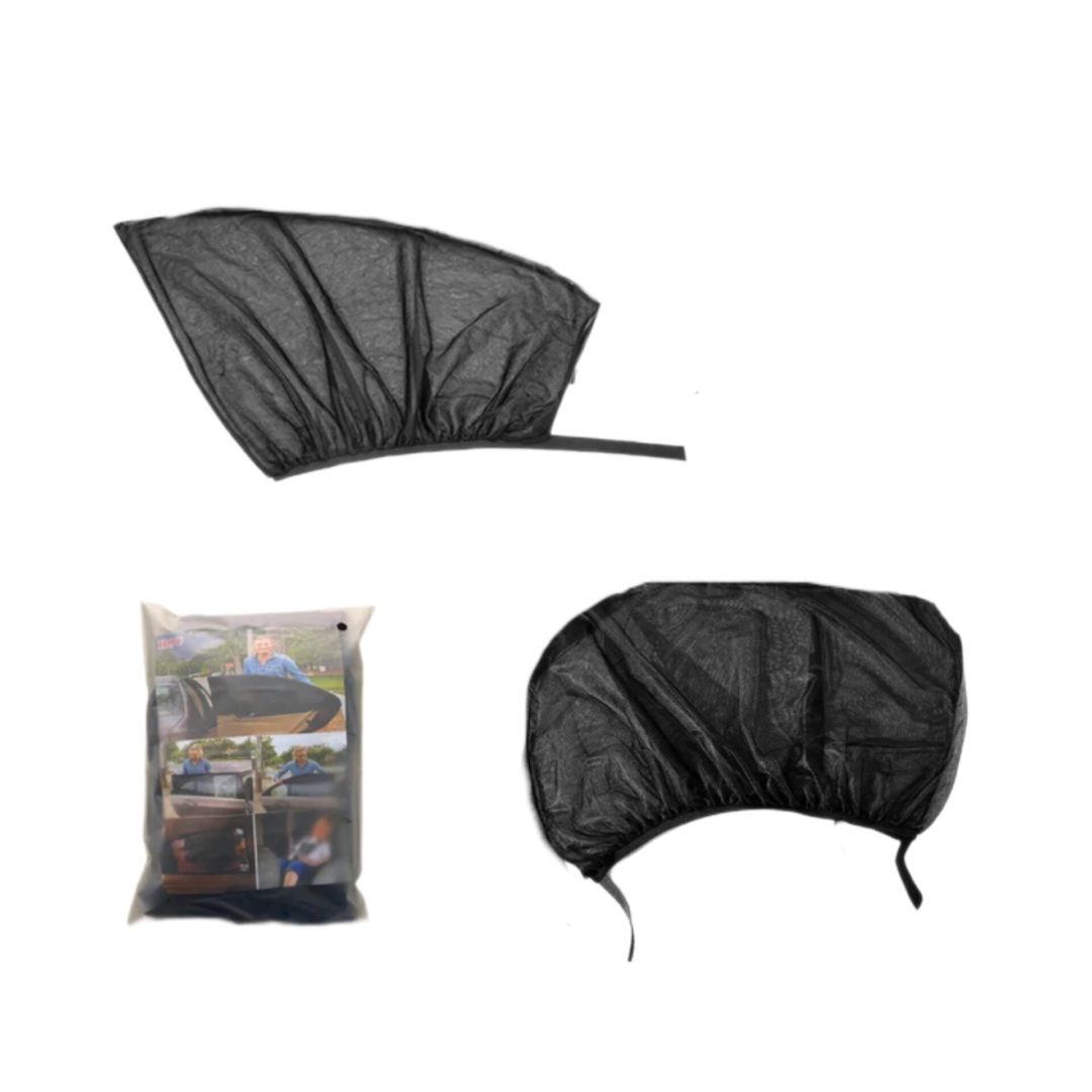 Parasol para ventana delantera y trasera de coche, 2 piezas, aislamiento de malla, tela antimosquitos, Protector UV pantallas universales para ventana