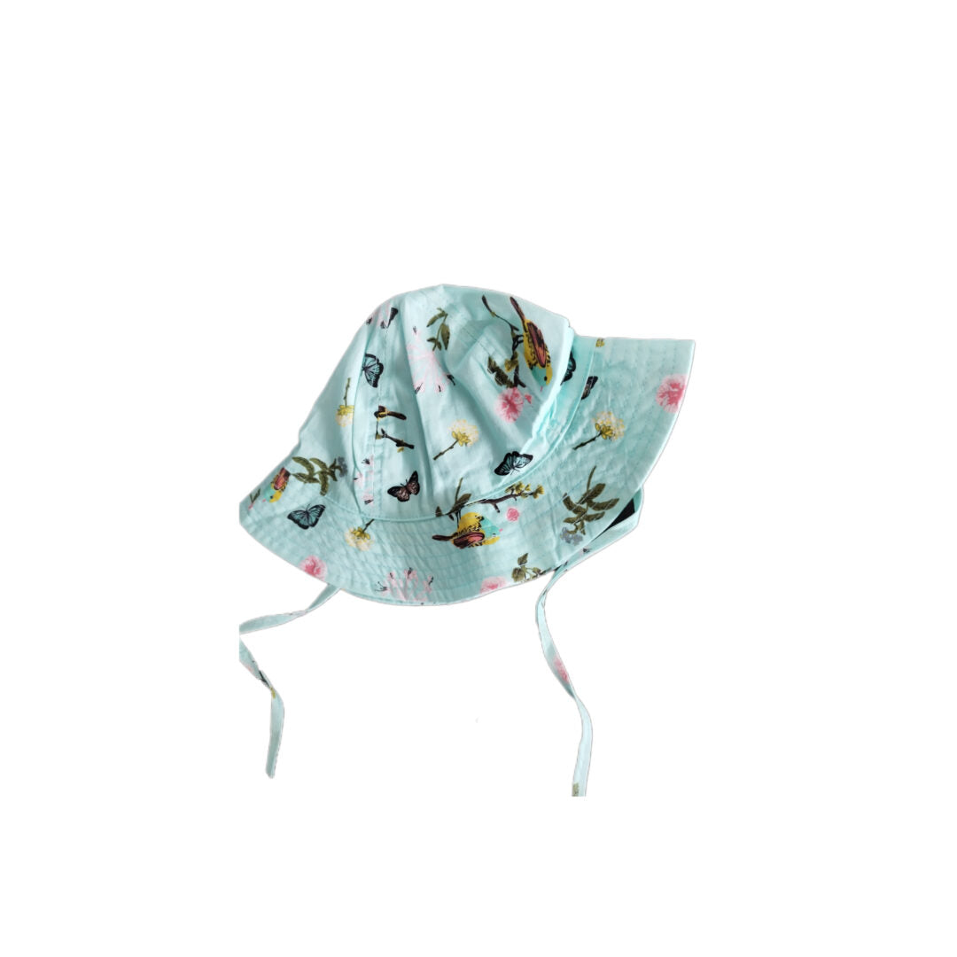 Cocoinkids- Sombrero de mariposas y aves verde, 9-18m