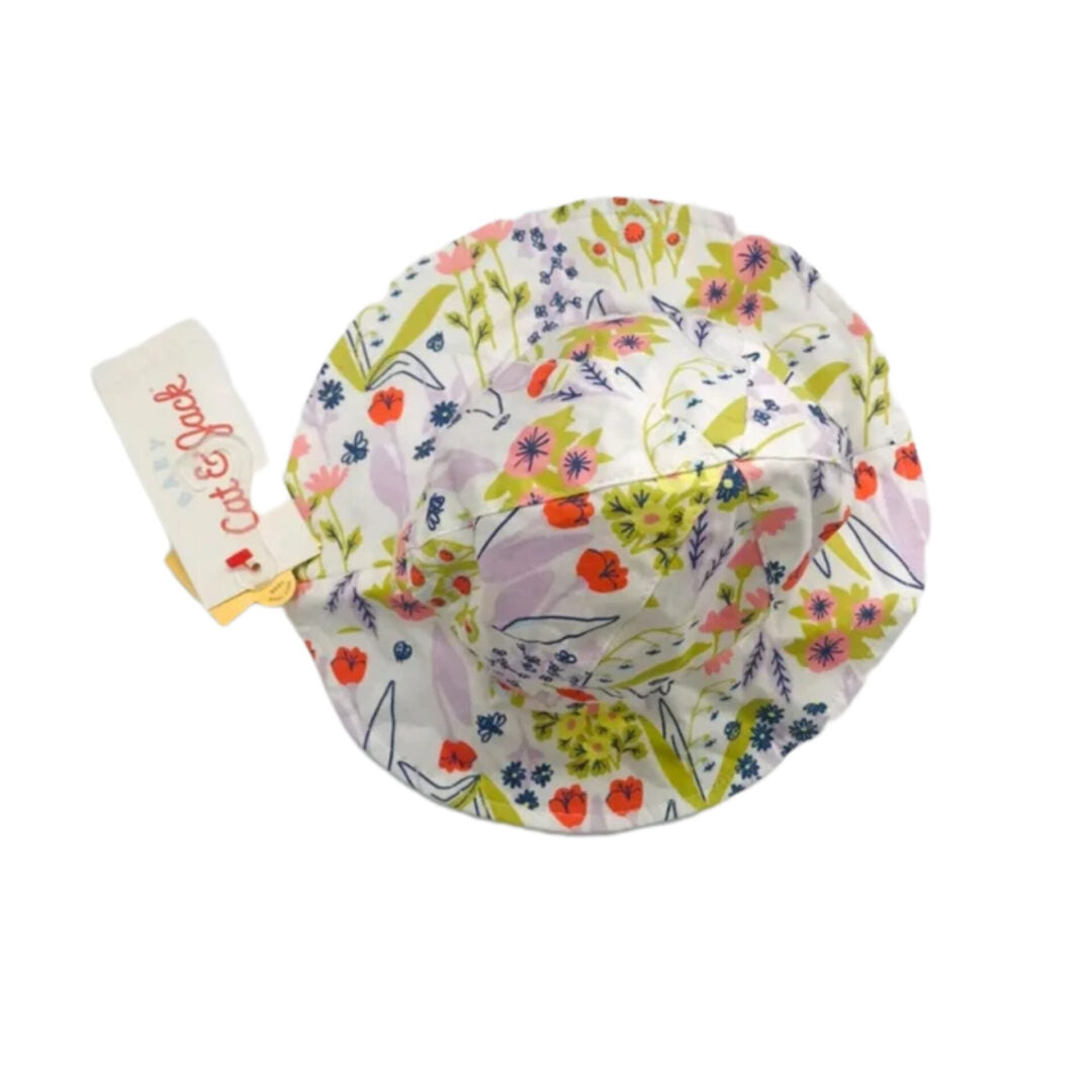 Cat &amp; Jack Sombrero de bebé, Reversible Floral/Rayas Multicolor, 0-6m