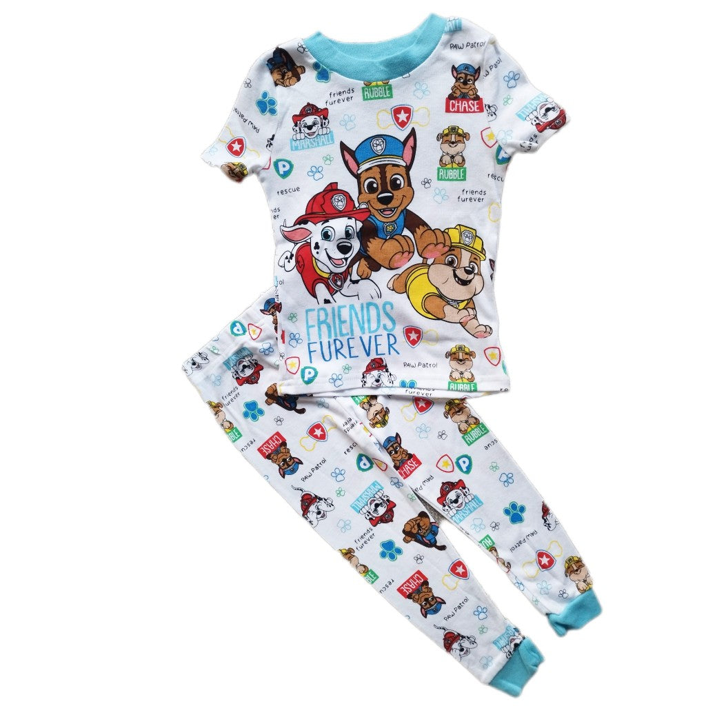 Paw Patrol Pijamas para niños pequeños de manga corta, Multicolor, 2T