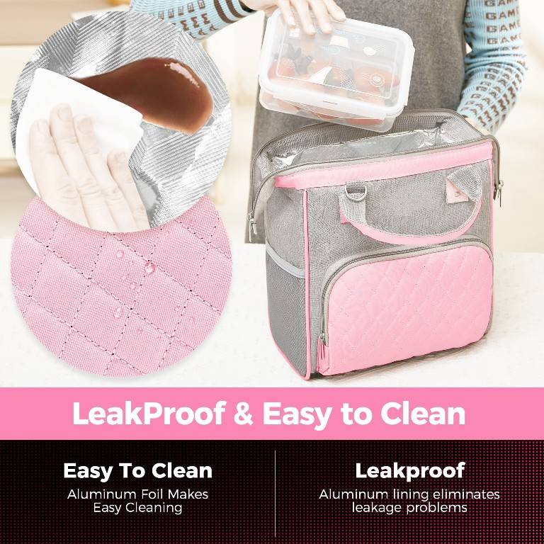 Bolso térmico para almacenamiento de leche materna, rosa