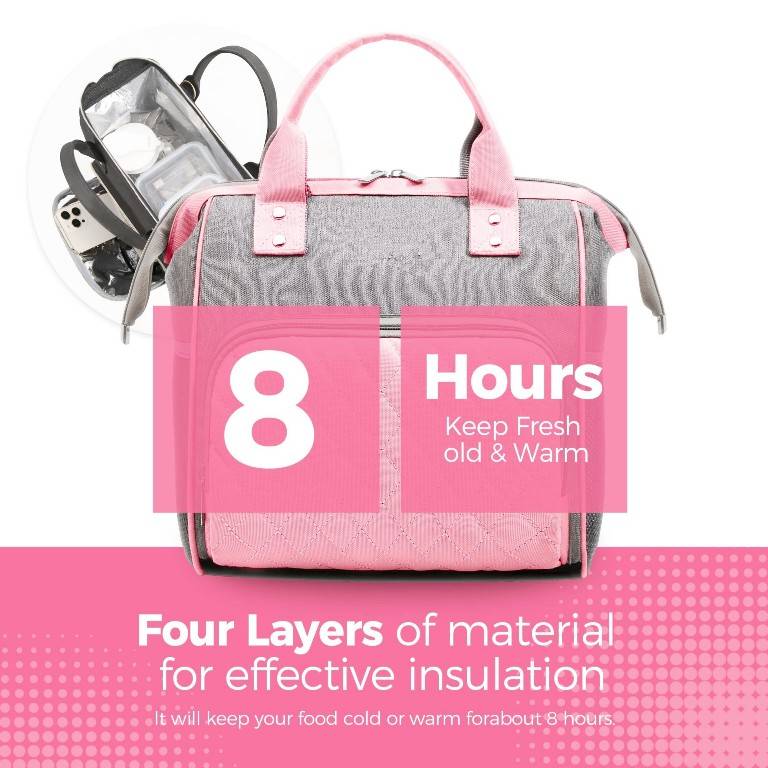 Bolso térmico para almacenamiento de leche materna, rosa