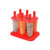 Moldes circulares con base extraible, 6pcs, rojo