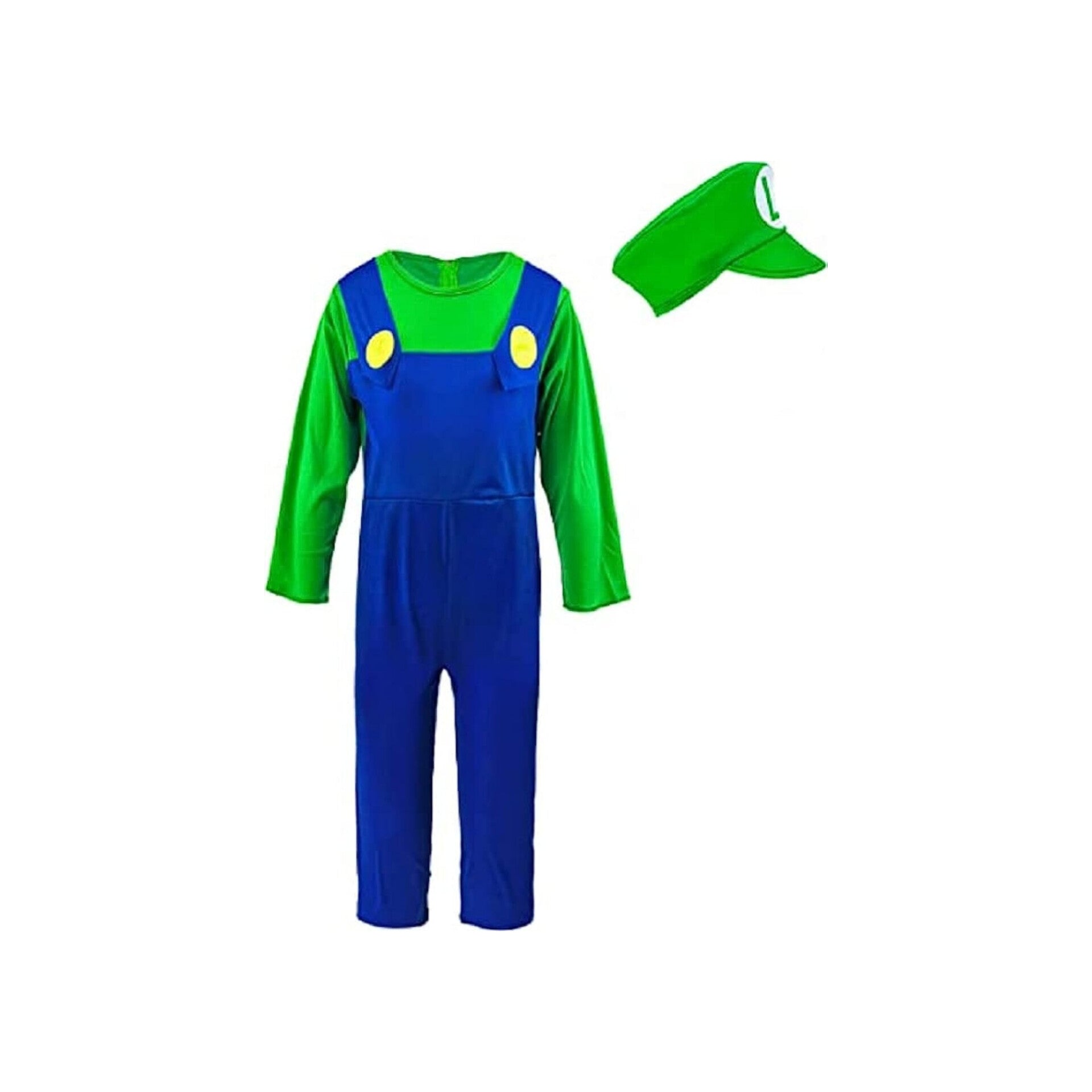 Vondiwa-Traje de Luigi para niño, talla L (5-7 años)