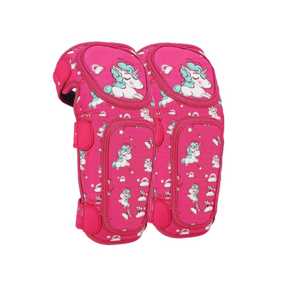 Juego de rodilleras de protección para niños, diseño unicornios, 4-8 años
