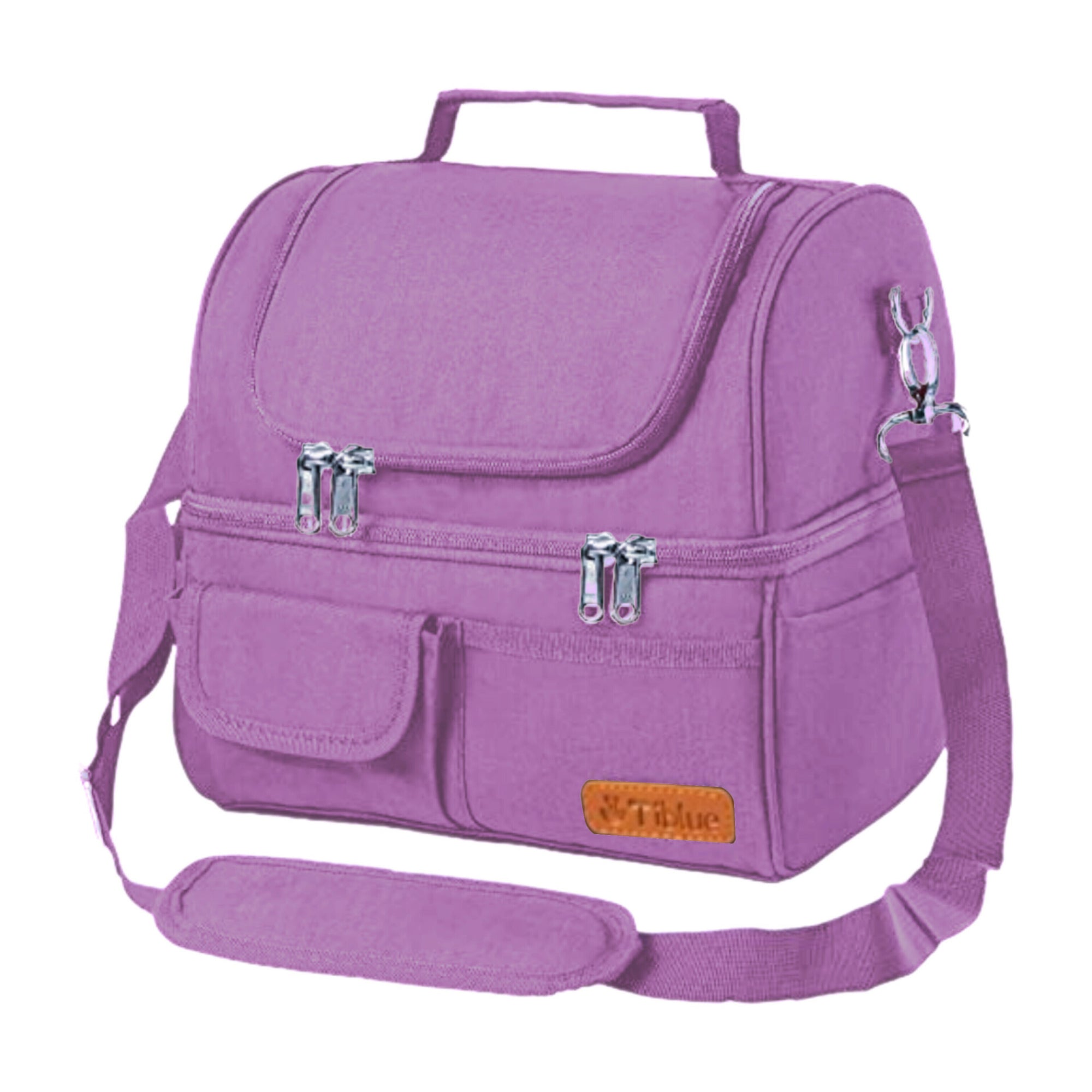 Tiblue- Bolsa con Aislante Termico y Correa Desmontable, morado