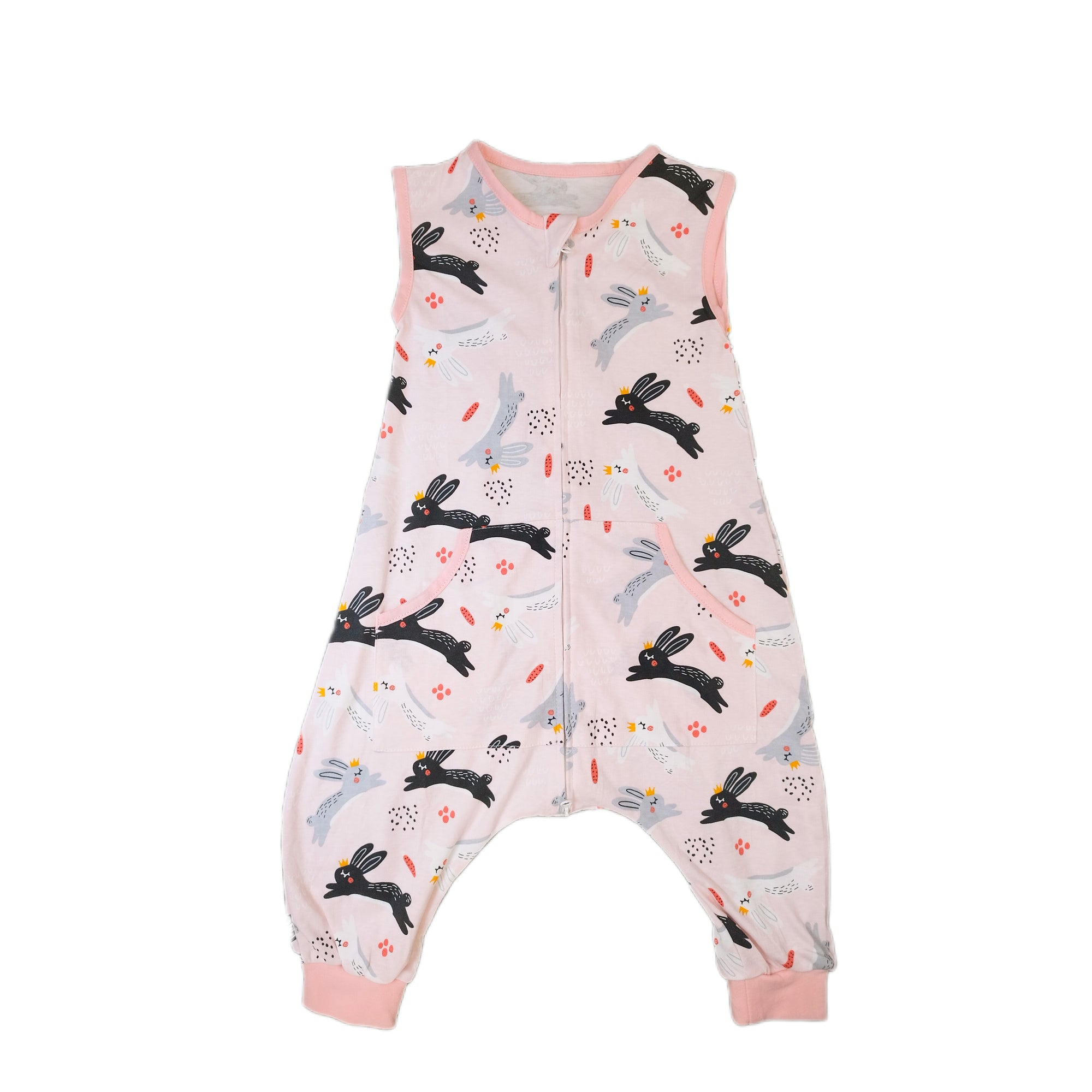 Saco para dormir con pies libres, diseño conejos, talla S, 6-12 meses