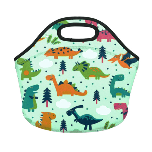 Lonchera de dinosaurio, de neopreno, con aislamiento, reutilizable
