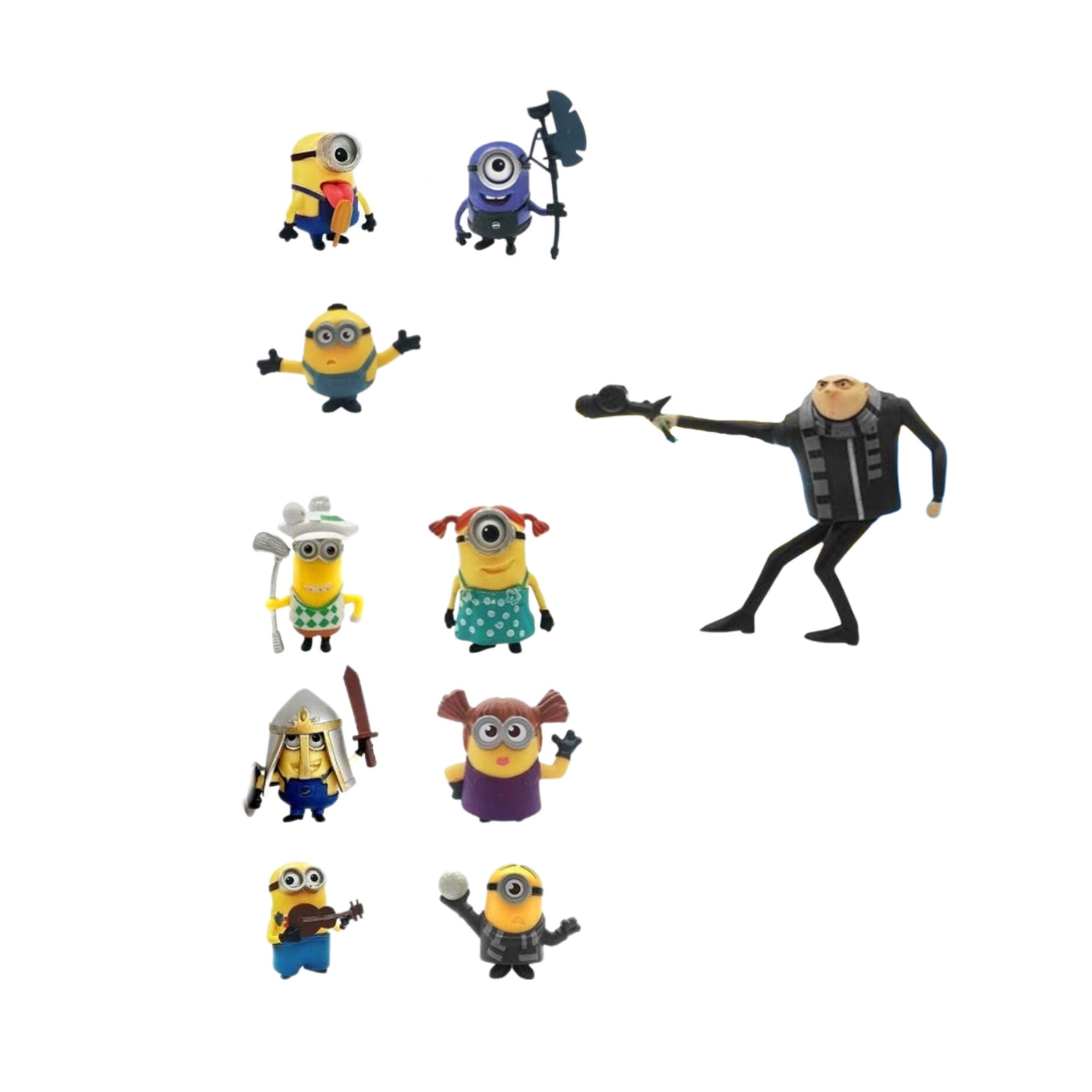Mini figuras de Minions incluye a Gru, 10 uds