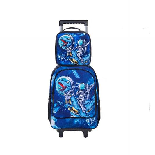 Mochila con ruedas, dino espacial