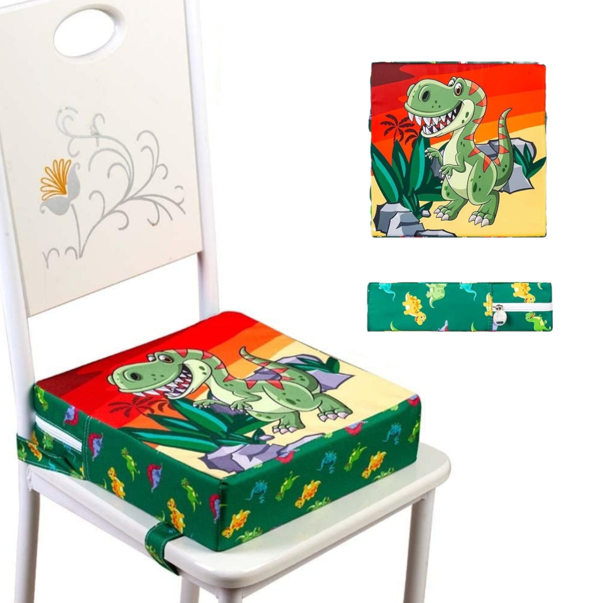 Asiento elevador para asiento de comedor, diseño dinosaurio