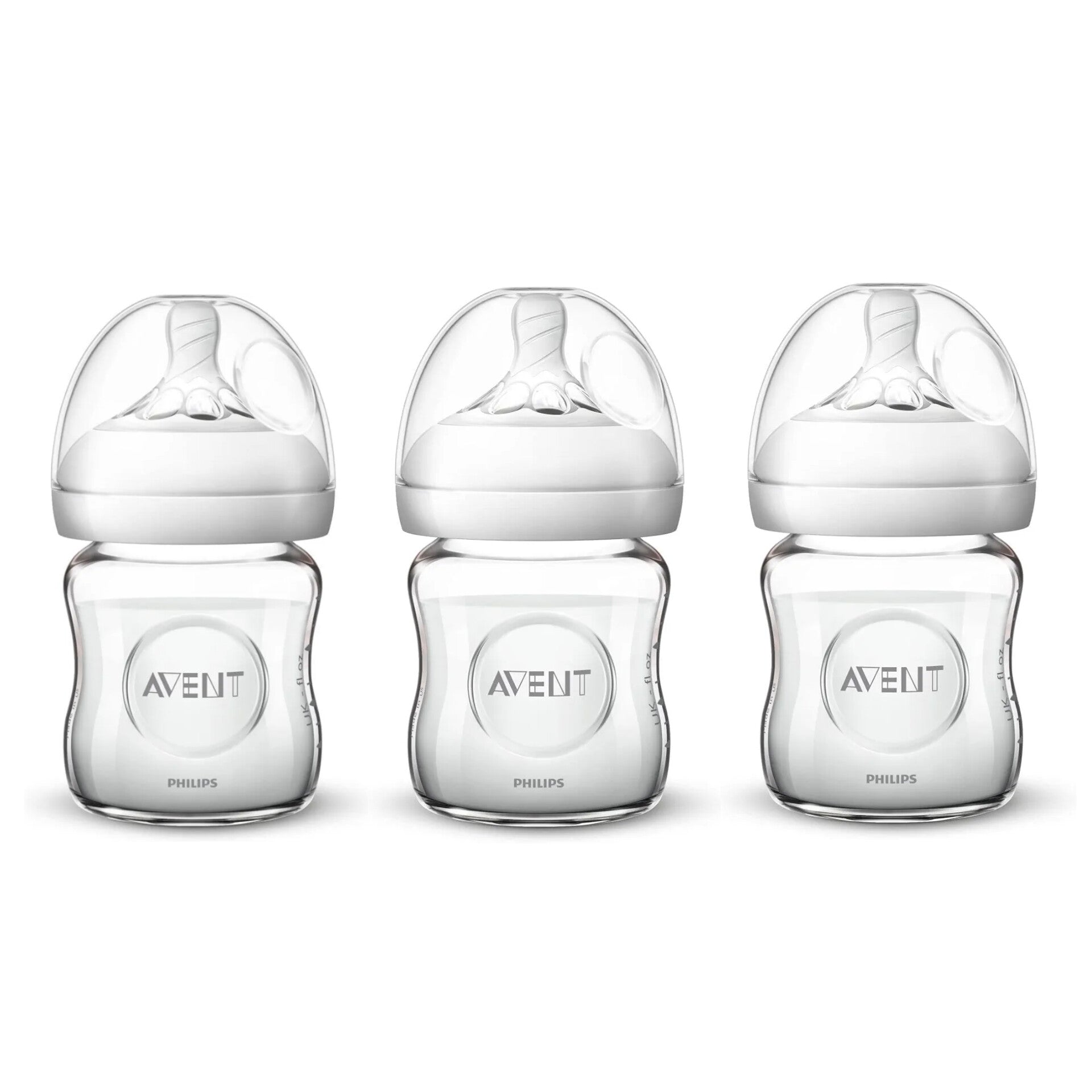 Philips AVENT- Biberón de vidrio natural, transparente, 4 oz, paquete de 3