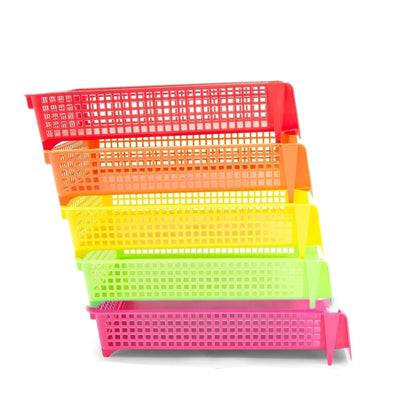 Cestas de almacenamiento coloridas para la oficina (10 x 3 x 13 pulgadas), 5 uds