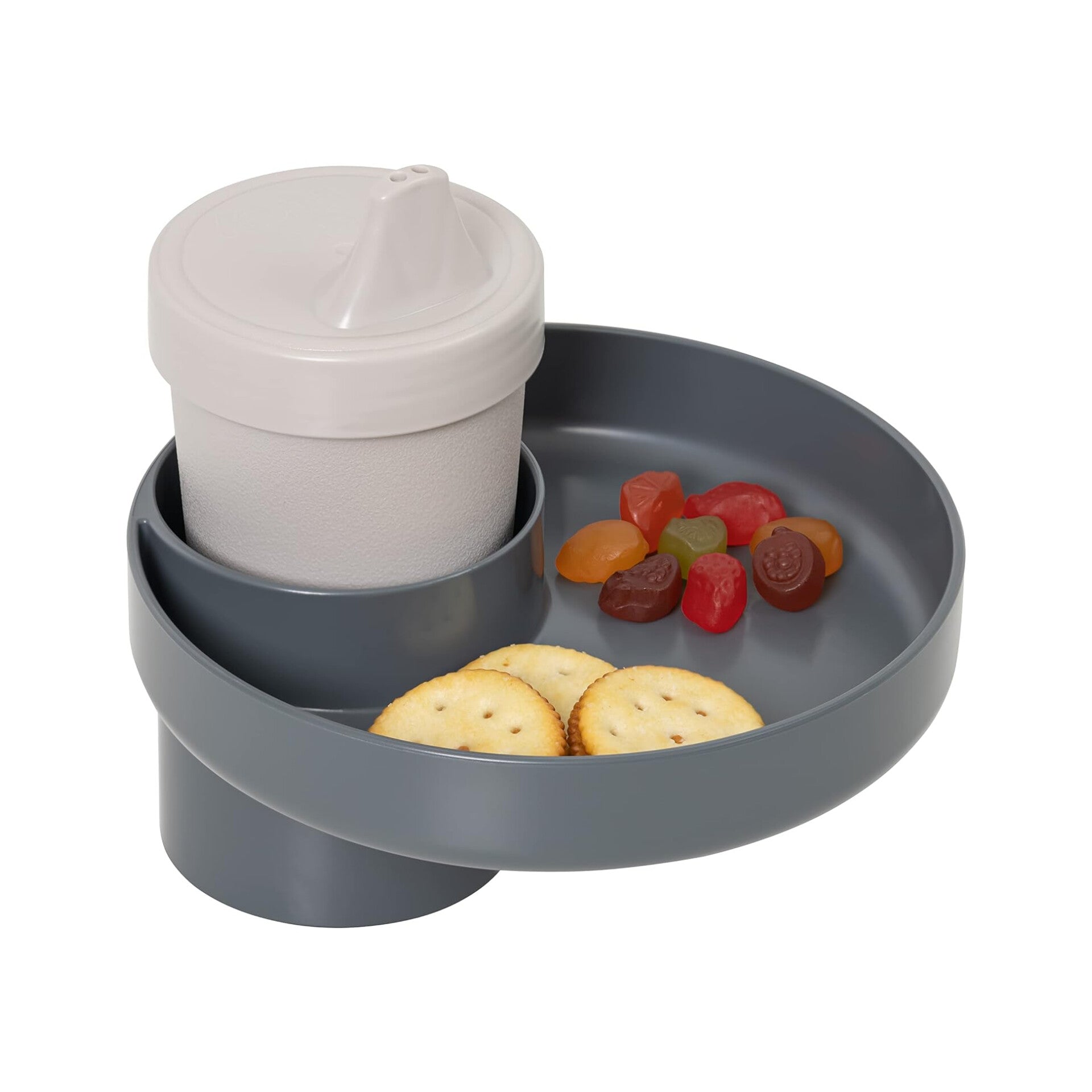 Mi bandeja de viaje/redonda - Fabricado en EE. UU, gris