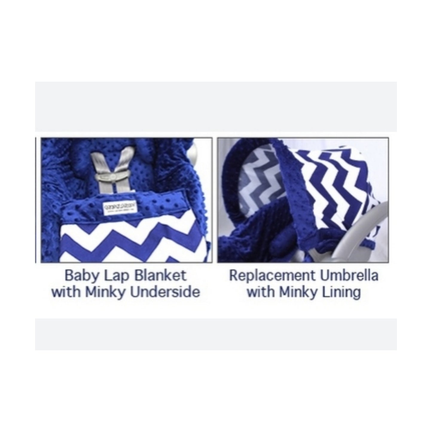 Canopy Couture- Techo para portabebé y manta azul