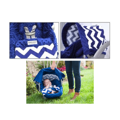 Canopy Couture- Techo para portabebé y manta azul