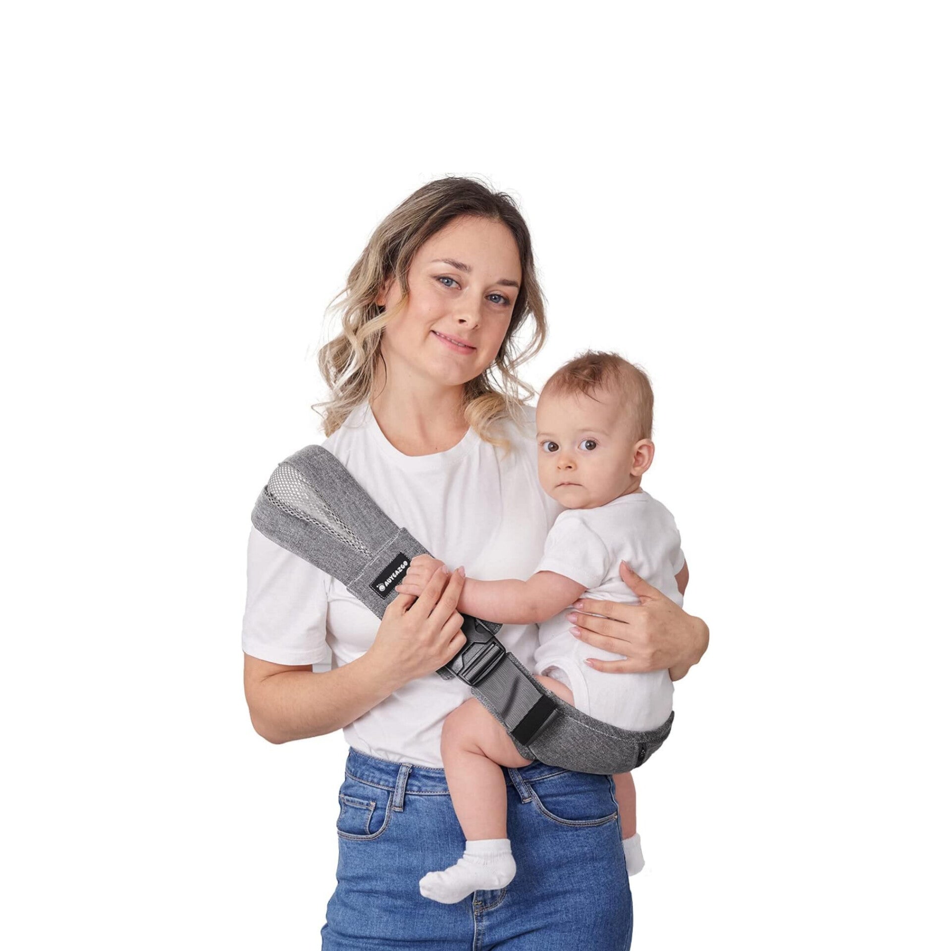 AUYEAZGO- Portabebés ergonómico para bebé con correa ajustable,