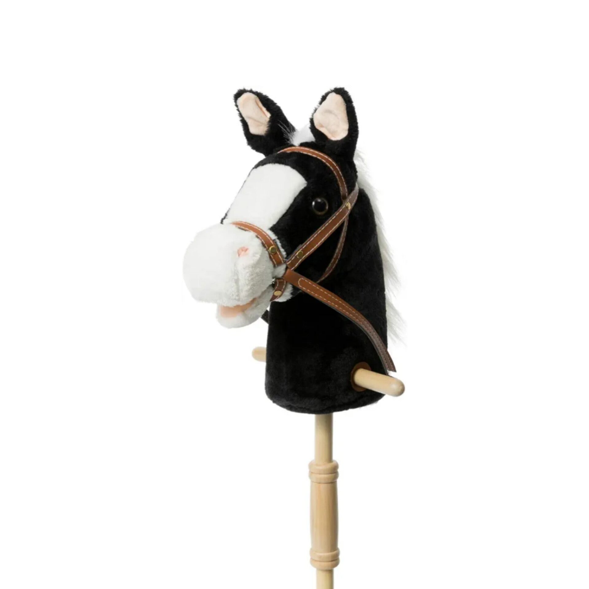 HollyHOME- Caballo de palo con ruedas de madera y sonidos