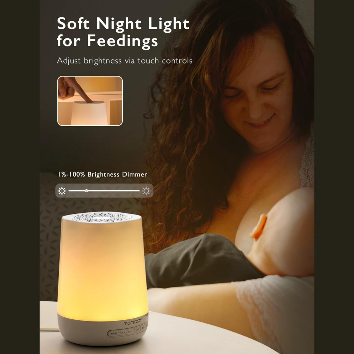 Momcozy- Máquina de Ruido Blanco para Bebés Durmiendo con Luz Nocturna