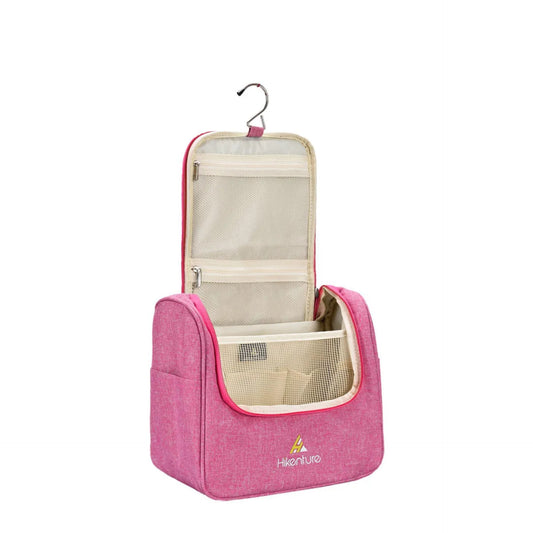 Hikenture-Kit de viaje, maquillaje, baño de gran capacidad, resistente al agua Rosa