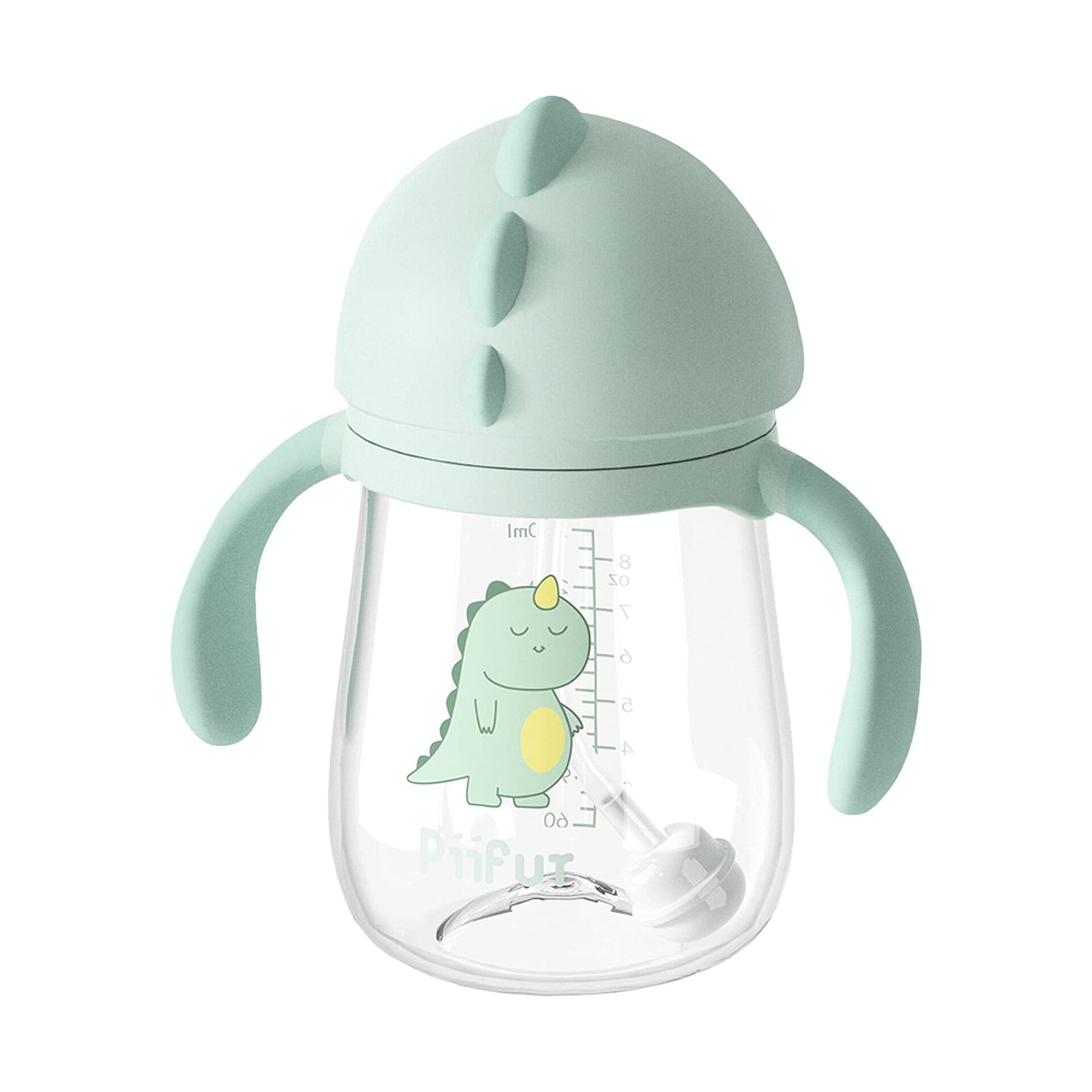 Taza para bebé con pajita de 12 a 18 meses de 8 oz, dino verde