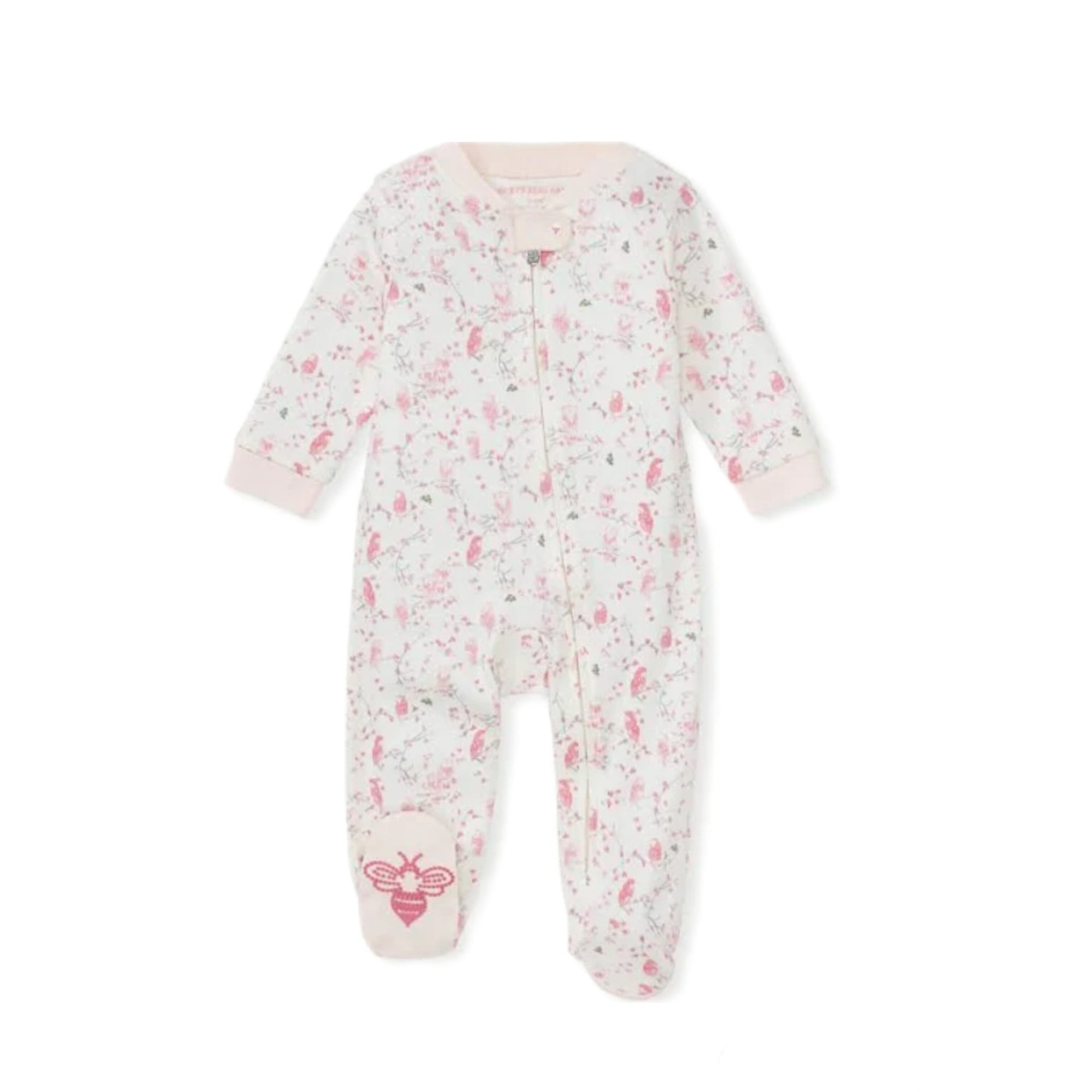 Burt's bees baby- Pijama con pie, lechuzas rosadas, newborn