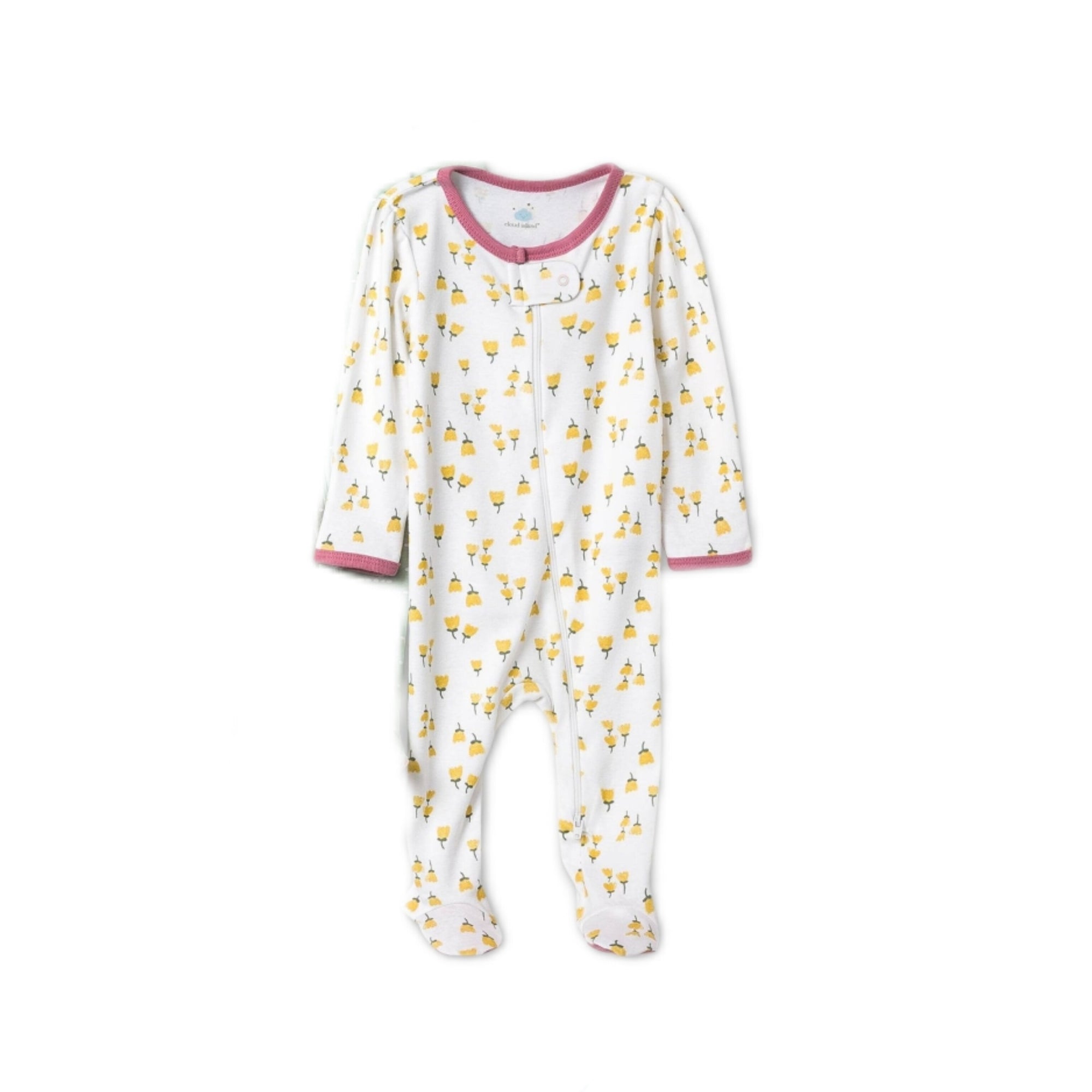 Cloud Island- Pijama con cremallera y pie, amarillo, talla 0-3 meses