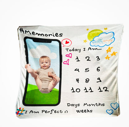 Manta mensual para bebé, teléfono