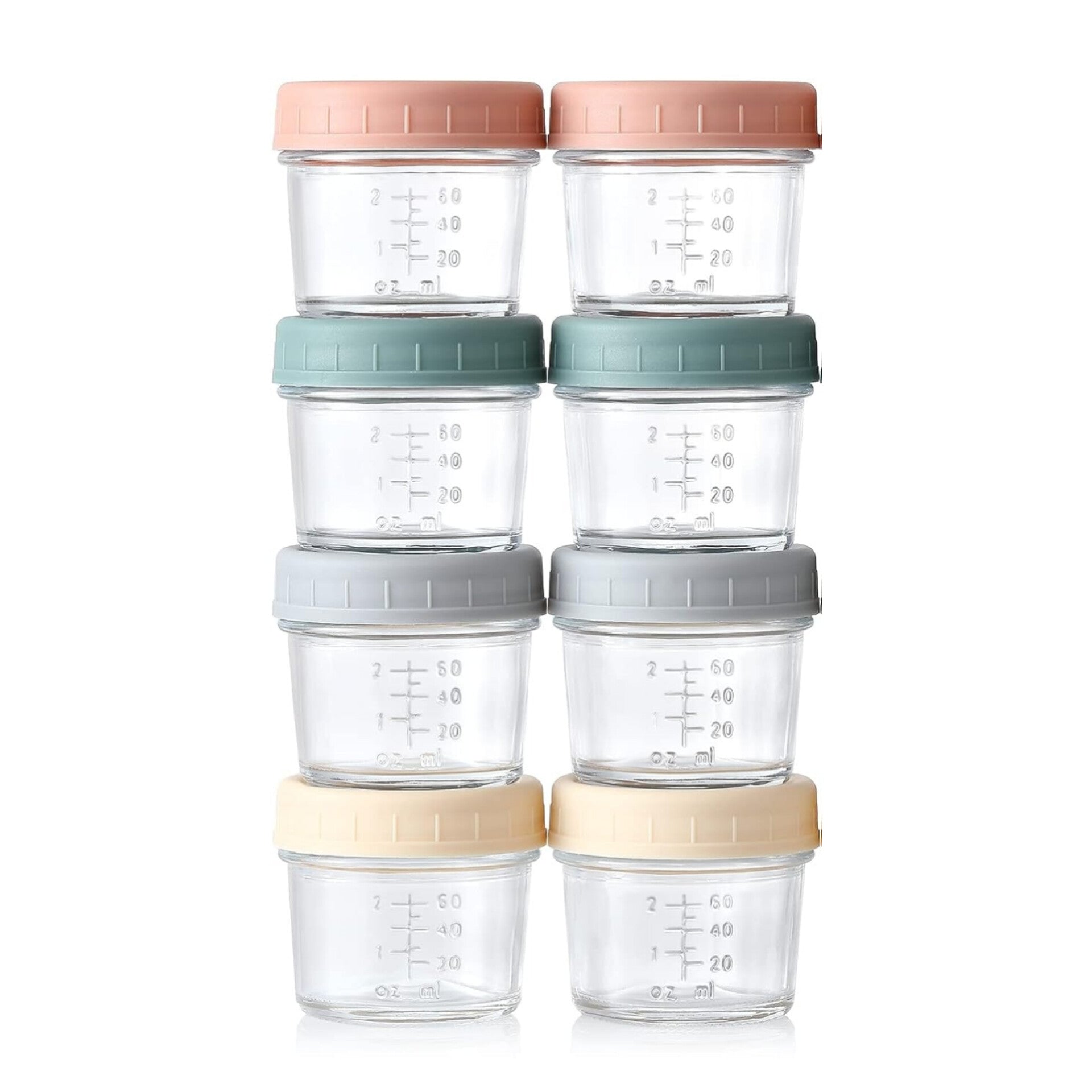 VITEVER-Paquete de 8 recipientes de vidrio para almacenamiento de alimentos para bebés, 4 oz