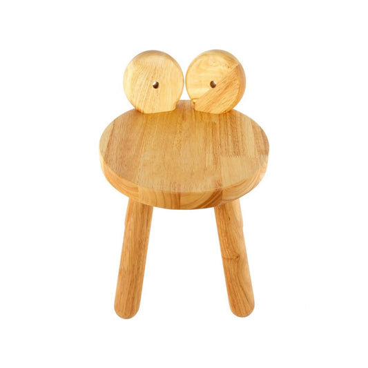 Silla de madera para niños pequeños, madera maciza con acabado natural, rana