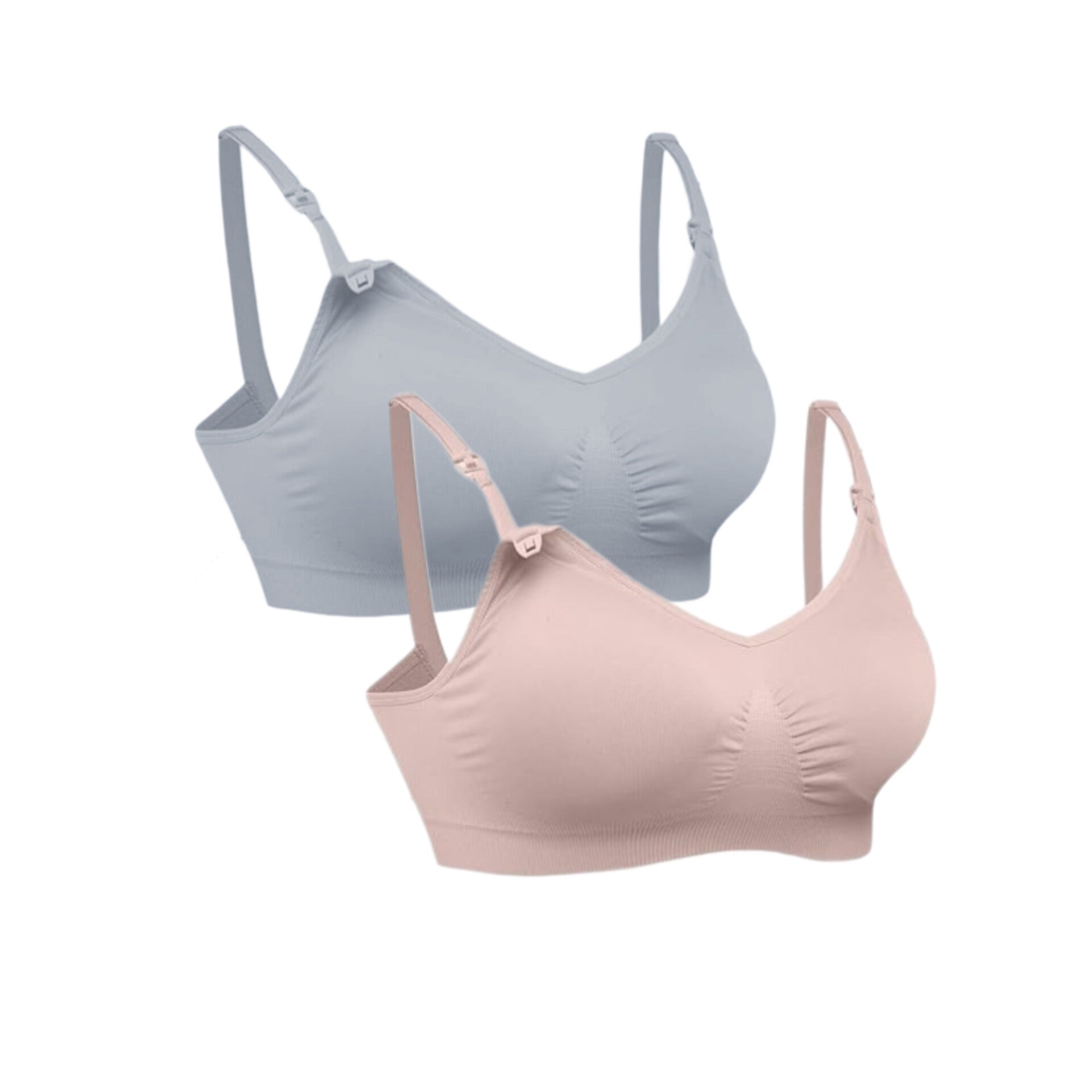 Hofish-Set de 2 sujetadores de lactancia sin costuras, rosa y gris, talla L