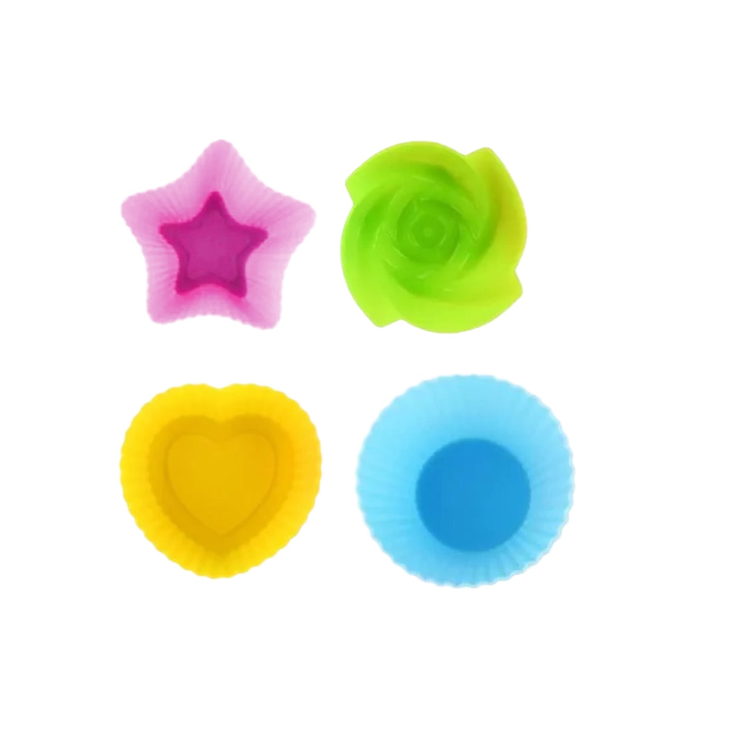 Set de 24 Moldes de silicona reutilizables, (rosa/redondo/estrella/corazón)