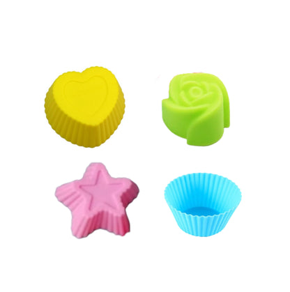 Set de 24 Moldes de silicona reutilizables, (rosa/redondo/estrella/corazón)